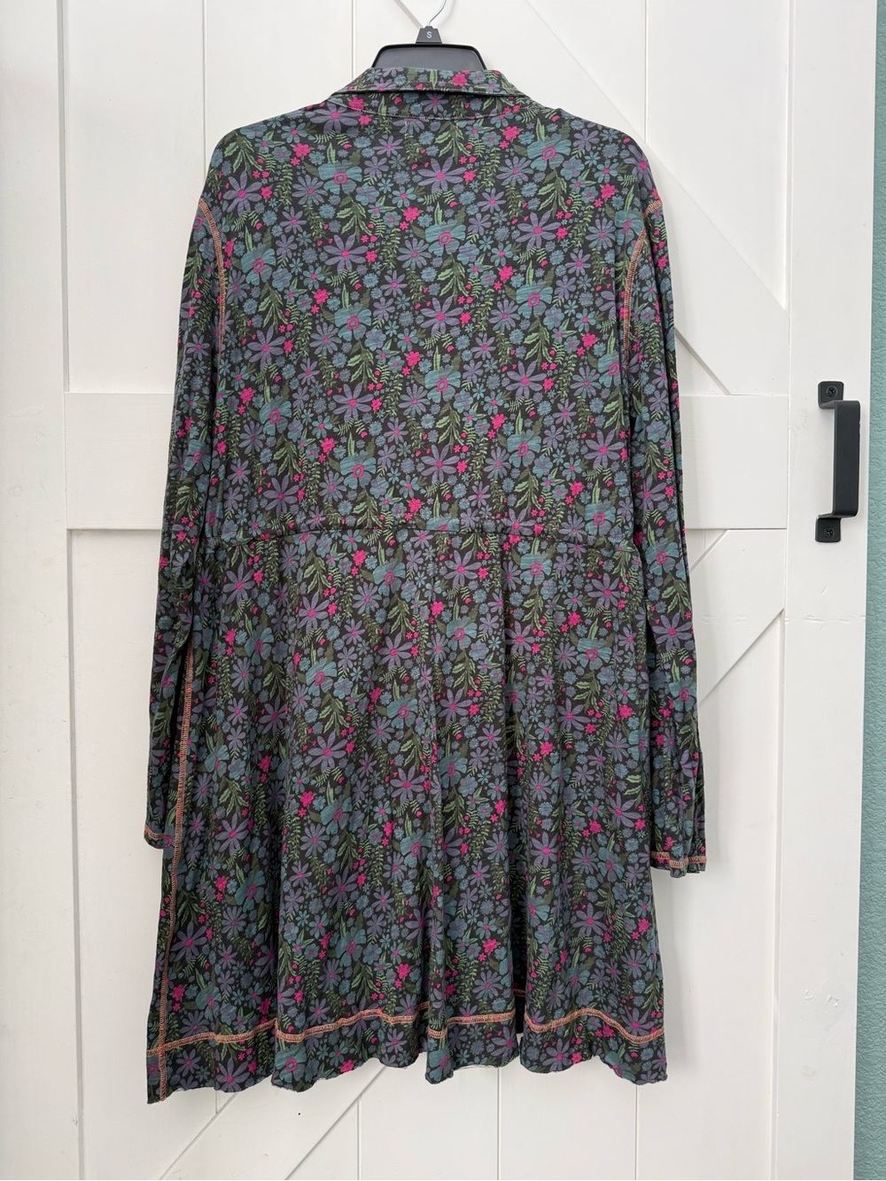 Natural Life Christa Knit Cotton Mini Dress Dark Blue Garden ditzy Floral - Picture 3 of 15